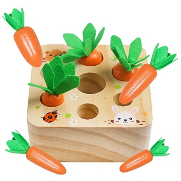 Engaging Montessori Wooden Carrot Harvest Game for Toddlers