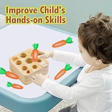 Engaging Montessori Wooden Carrot Harvest Game for Toddlers