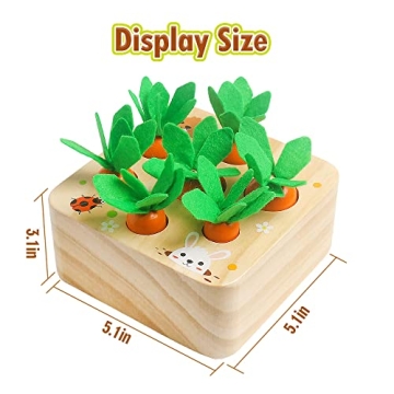 Engaging Montessori Wooden Carrot Harvest Game for Toddlers