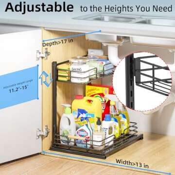 Delamu Under Sink Organizer with Pull-Out Design