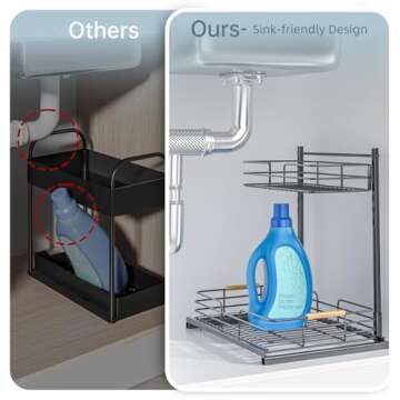 Delamu Under Sink Organizer with Pull-Out Design