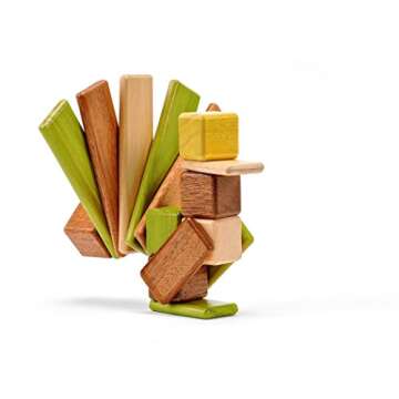 52 Piece Tegu Original Magnetic Wooden Block Set, Jungle
