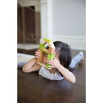 52 Piece Tegu Original Magnetic Wooden Block Set, Jungle