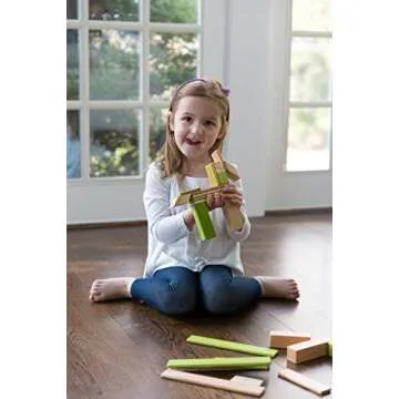 52 Piece Tegu Original Magnetic Wooden Block Set, Jungle