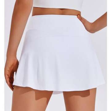 PINSPARK Tennis Skirts Women Pleated Mini Skirt Lightweight Athletic Skort with Pocket Flowy Golf Ou...