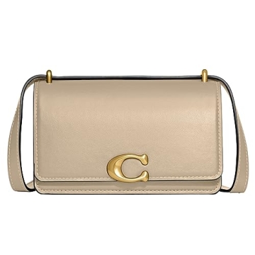 COACH Luxe Refined Calf Leather Bandit Crossbody, Ivory, One Size