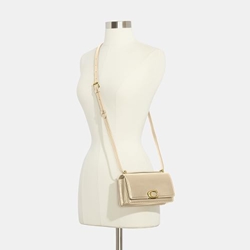 COACH Luxe Refined Calf Leather Bandit Crossbody, Ivory, One Size