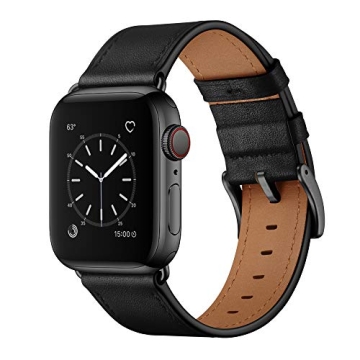 OUHENG Genuine Leather Apple Watch Band - Stylish & Durable