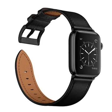 OUHENG Genuine Leather Apple Watch Band - Stylish & Durable