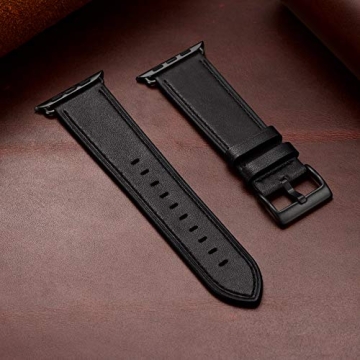 OUHENG Genuine Leather Apple Watch Band - Stylish & Durable