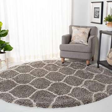 SAFAVIEH Hudson 9' Round Non-Shedding Plush Area Rug