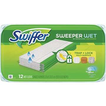 Sweeper Wet Mopping Pad Refills for Floor Mop Open Window Fresh Scent 12 Count - 4 Pack