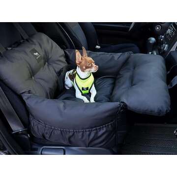 JACKO & CO - Premium Dog Car Seat & Bed for Small & Medium Dogs up to 30lbs, Soft Travel Bed & Carri...