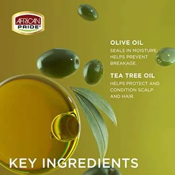 African Pride Olive Miracle Non-Flaking Foam Setting Hair Mousse, Long-Lasting Frizz & Shine Control for Curls, Braids, Weaves, Wigs, Waves & Wraps, 8.5 oz