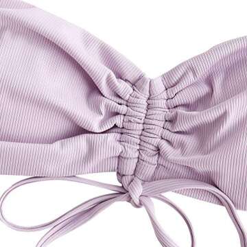 ZAFUL Floral Cinched Tie Cami Bandeau Bikini Set