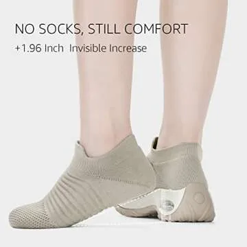 STQ Womens Slip on Walking Shoes Breathable Non Slip Work Shoes Comfortable Air Cushion Orthopedic Sneakers with Arch Support Light Taupe 8.5