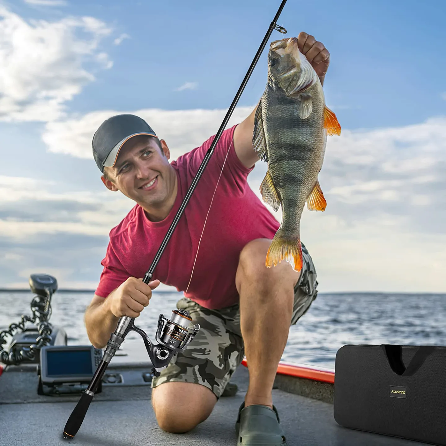 PLUSINNO Fishing Rod & Reel Combo - Carbon Fiber Quality