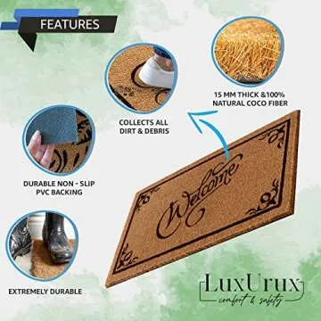 Stylish Eco-Friendly Coco Coir Welcome Mat for Home