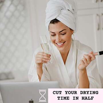 EMIKO Microfiber Hair Towel for Women - Quick Anti Frizz Drying for Long or Curly Hair, Large (43" x 23"), White, Super Absorbent & Soft