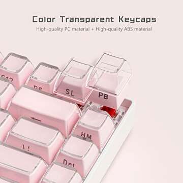 Womier Keycaps, Crystal Jelly Keycaps 60 65 75 100 Percent, Side Printed Key caps Custom113 Keys, OE...