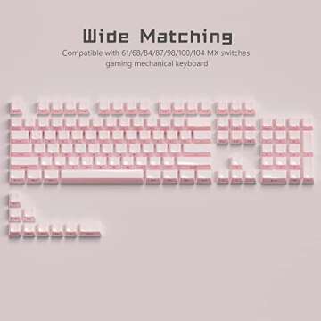 Womier Keycaps, Crystal Jelly Keycaps 60 65 75 100 Percent, Side Printed Key caps Custom113 Keys, OEM Profile for 61/68/84/87/98/100 Cherry Gateron MX Mechanical, Pink