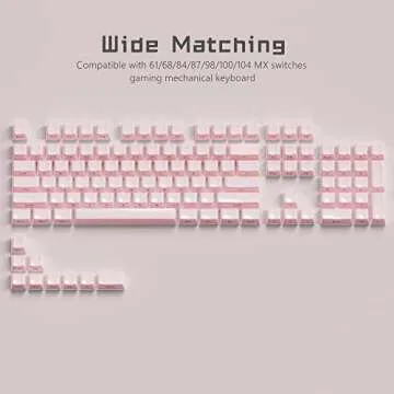 Womier Keycaps, Crystal Jelly Keycaps 60 65 75 100 Percent, Side Printed Key caps Custom113 Keys, OEM Profile for 61/68/84/87/98/100 Cherry Gateron MX Mechanical, Pink