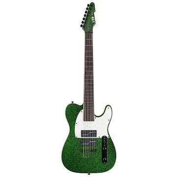 ESP LTD SCT-607 Baritone Signature Series Stephen Carpenter Electric Guitar with Case, Green Sparkle