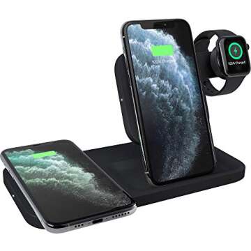 Logitech Powered 3-in-1 Qi Wireless Charging Dock (Graphite) for Apple iPhone 8