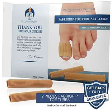 Dr. Frederick's Original Fabrigrip Toe Protectors - 2 Multiple-Use Pieces - Toe Covers to Prevent Bl...