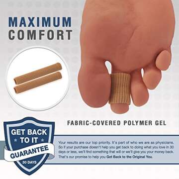 Dr. Frederick's Original Fabrigrip Toe Protectors - 2 Multiple-Use Pieces - Toe Covers to Prevent Blisters, Cushion Bunions, More - Large