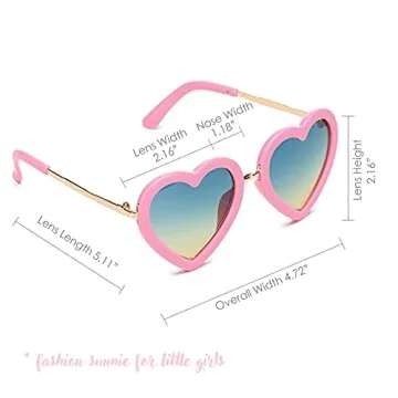 Mibasies Heart Shaped Kids Sunglasses UV 400 Protection