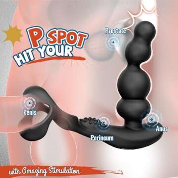 Zenvester Sex Toys for Men, Anal Vibrator Prostate Massager with Cock Ring, Male Sex Toys with 3 Rotating & 10 Vibrating Modes, Anal Sex Toys Anal Beads for Adult Couples with Remote