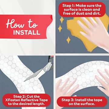 XFasten Reflective Tape, White and Silver, 2 Inches by 5 Yards - High Intensity - DOT-C2 Safety Tape Waterproof Conspicuity Trailer Reflector