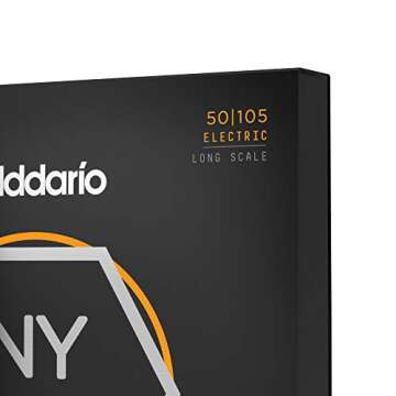 D'Addario Bass Guitar Strings - NYXL Bass Strings - NYXL50105 - Unrivaled Strength, Tuning Stability, Enhanced Response - For 4 String Bass Guitars - 50-105 Medium, Long Scale