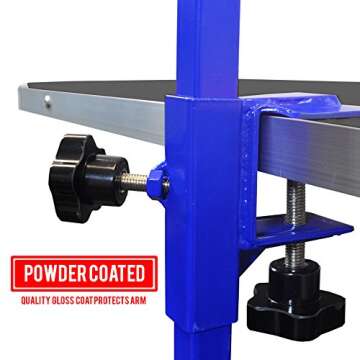 Downtown Pet Supply Dog Grooming Arm with Clamp and Grooming Loop, 1 Haunch, Blue - Adjustable, Steel Grooming Table Arm with Table Clamp, No Sit Haunch Holder Dog Grooming Restraint and Loop