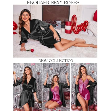 Ekouaer Women's Satin Robe for Elegance and Comfort