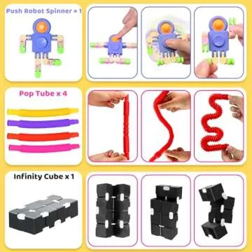 (60 Pcs) Sensory Fidget Toys Pack, School Classroom Rewards Goodie Bag Party Favors for Kids 3-5 4-8 8-12, Stress Relief & Anxiety Relief Tools Holiday Birthday