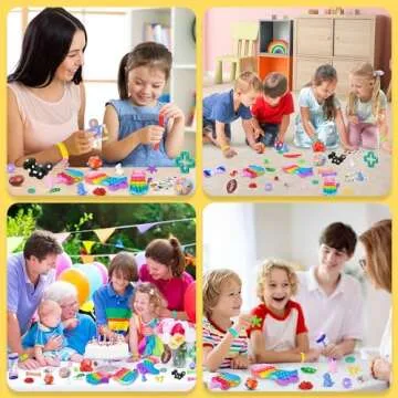 (60 Pcs) Sensory Fidget Toys Pack, School Classroom Rewards Goodie Bag Party Favors for Kids 3-5 4-8 8-12, Stress Relief & Anxiety Relief Tools Holiday Birthday
