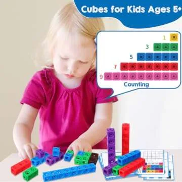 Libima 318 Pcs Math Counting Cubes Building Cubes Set with Stem Cards Linking Cubes Counting Blocks Manipulatives Math Preschool Math Counter Games for Boys Girls 4-8 Back to School Supplies