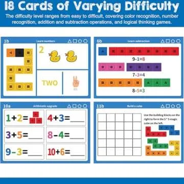 Libima 318 Pcs Math Counting Cubes Building Cubes Set with Stem Cards Linking Cubes Counting Blocks Manipulatives Math Preschool Math Counter Games for Boys Girls 4-8 Back to School Supplies