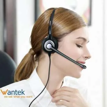 Wantek Cell Phone Headset with Microphone Noise Cancelling for All Devices