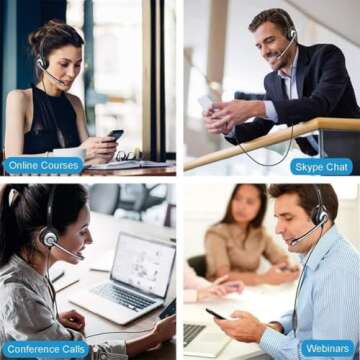 Wantek Wired Headset with Microphone for Cell Phone & PC