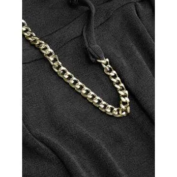 CIDER Women's Solid Lace Corset Chain Cross Wide Leg Jumpsuit Plus Size: Black, 0XL