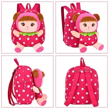 Cute Toddler Plush Backpack for Snacks & Dolls