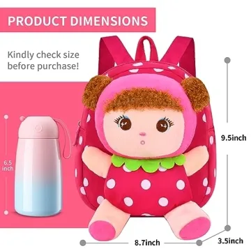 Cute Toddler Plush Backpack for Snacks & Dolls