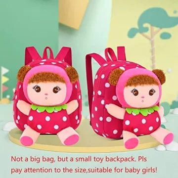 Cute Toddler Plush Backpack for Snacks & Dolls