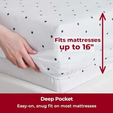 Mellanni Queen Sheets Set - 4 PC Iconic Collection Bedding - Hotel Luxury, Extra Soft, Cooling Bed Sheets - Wrinkle, Fade, Stain Resistant (Queen, Polka Dot Navy)