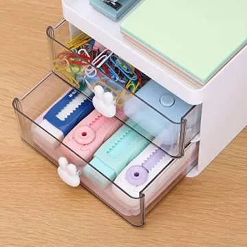 LETURE Small Desk Organizer with Drawer for Office & Home