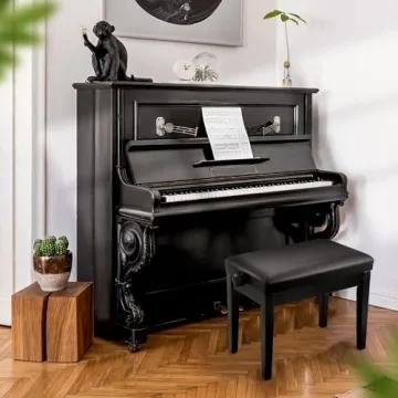 Adjustable Piano Bench with Waterproof Cushion