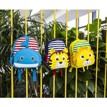KK CRAFTS Preschool Backpack Toddler Neoprene Animal Schoolbag Lunch backpack for Kids Boys Girls(Lion)